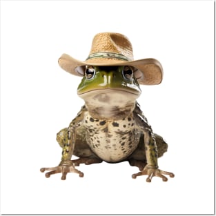 Frog with a Cowboy Hat Posters and Art